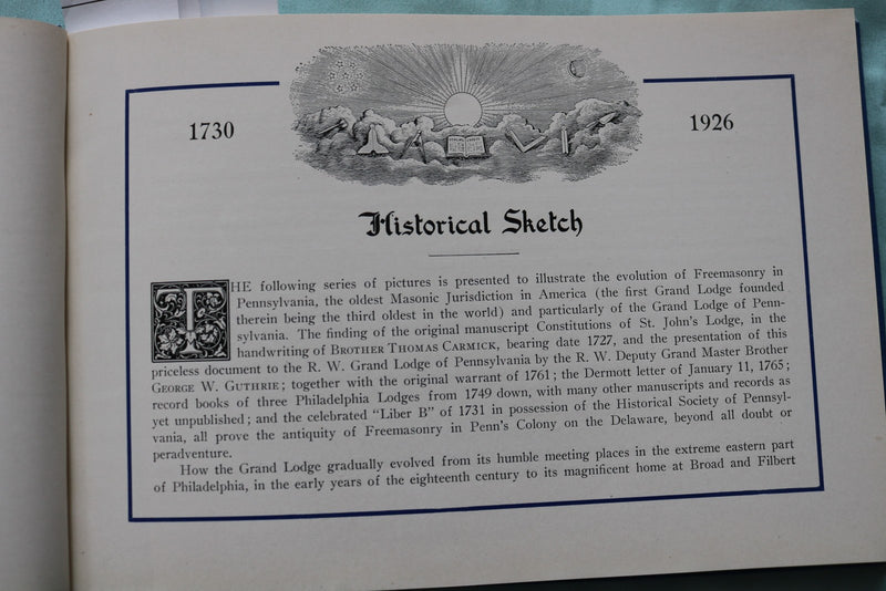 1926 R.W. GRAND LODGE OF PENNSYLVANIA SOUVENIR ALBUM - HARDCOVER BOOK - K 3344