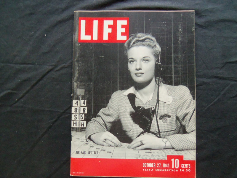 1941 OCTOBER 27 LIFE MAGAZINE - AIR RAID SPOTTER - L 258
