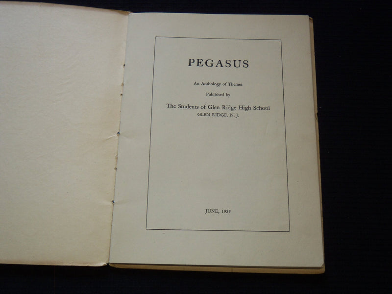 1935-1936 PEGASUS GLENRIDGE HIGH SCHOOL PUBLICATIONS LOT OF 2 - NJ - SP 3253N
