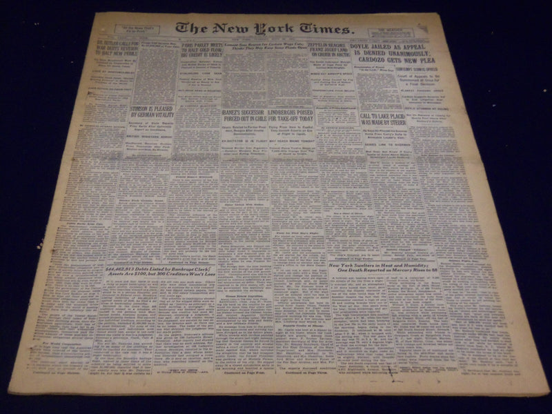 1931 JULY 28 NEW YORK TIMES - DOYLE JAILED AS APPEAL IS DENIED - NT 2166