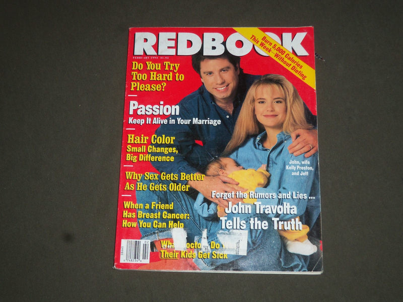 1993 FEBRUARY REDBOOK MAGAZINE - JOHN TRAVOLTA & KELLY PRESTON COVER - SP 6015