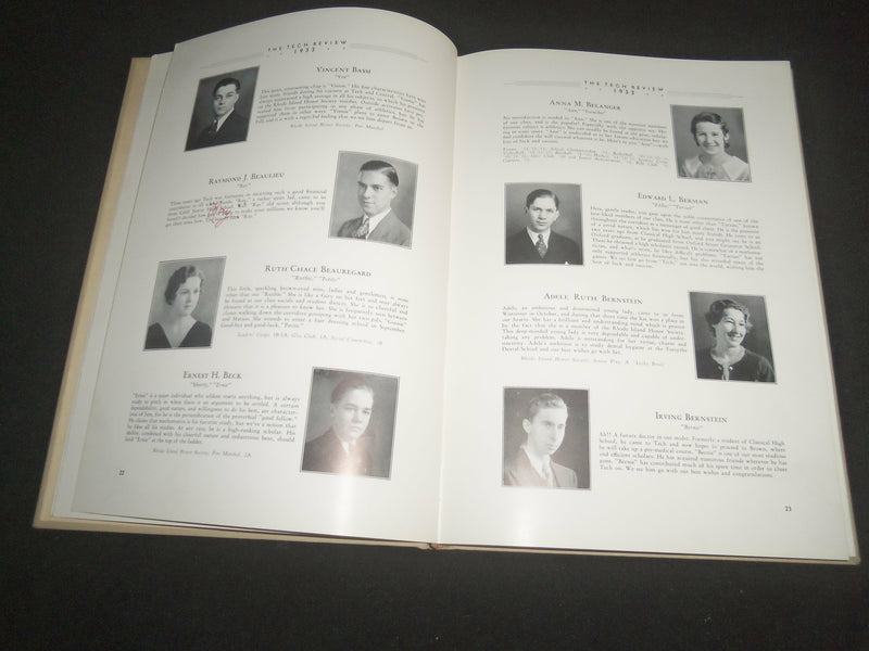 1933 THE TECH REVIEW CENTRAL HIGH SCHOOL YEARBOOK - PROVIDENCE, RI - YB 2545