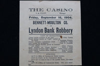 1904 SEPTEMBER 16 LYNDON BANK ROBBERY ANNOUNCEMENT - THE CASINO - K 2759