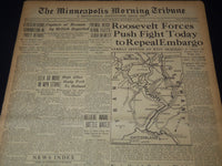 1939 SEPT 21 MINNEAPOLIS MORNING TRIBUNE - ROOSEVELT FORCES PUSH FIGHT - NT 9537