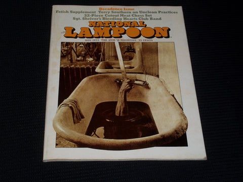 1972 NOVEMBER NATIONAL LAMPOON MAGAZINE - DECADENCE ISSUE FRONT COVER - E 3266