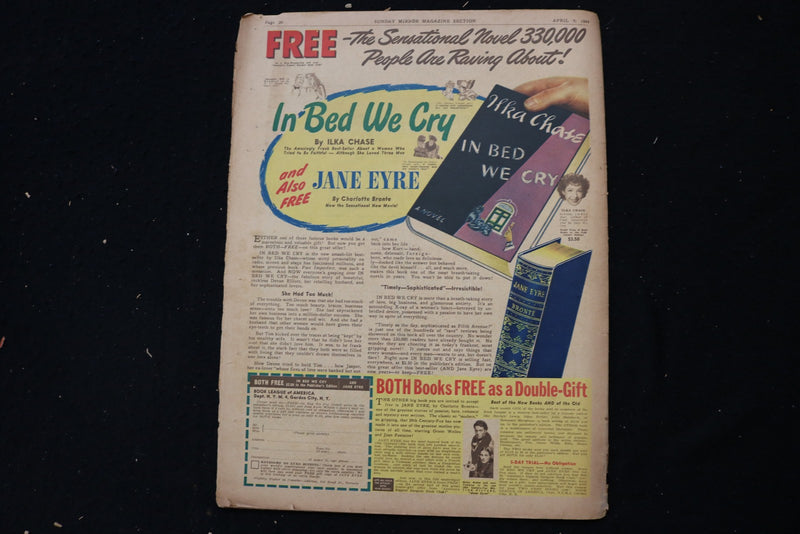 1944 APRIL 9 NY SUNDAY MIRROR MAGAZINE - EASTER DAY COVER - E 26174