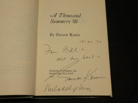 9173 A THOUSAND SUMERS HARDCOVER BOOK INSCRIBED BY GARSON KANIN - D 425