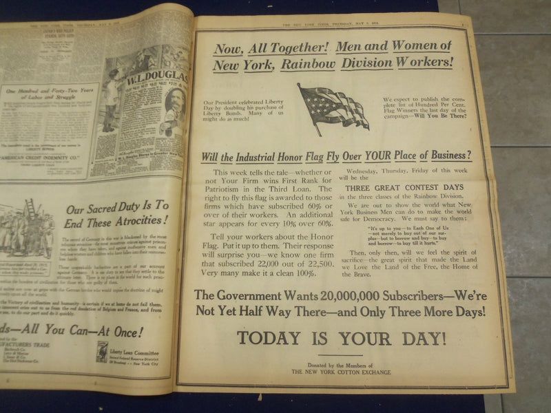 1918 MAY 2 NEW YORK TIMES - AMERICANS WIN FIGHT ON AMIENS FRONT - NT 8169