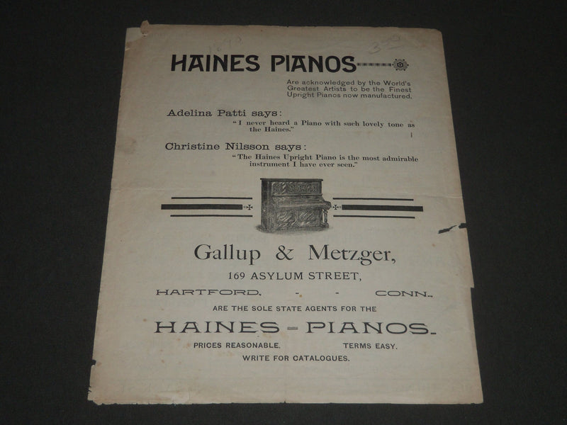 1890 APRIL 25 LYCEUM THEATRE PROGRAM - THE RIVALS JOSEPH JEFFERSON - J 2413