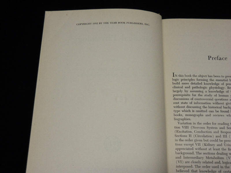 1952 BASIC MEDICAL PHYSIOLOGY HARDCOVER BOOK BY W. B. YOUMANS, M. D. - KD 6424