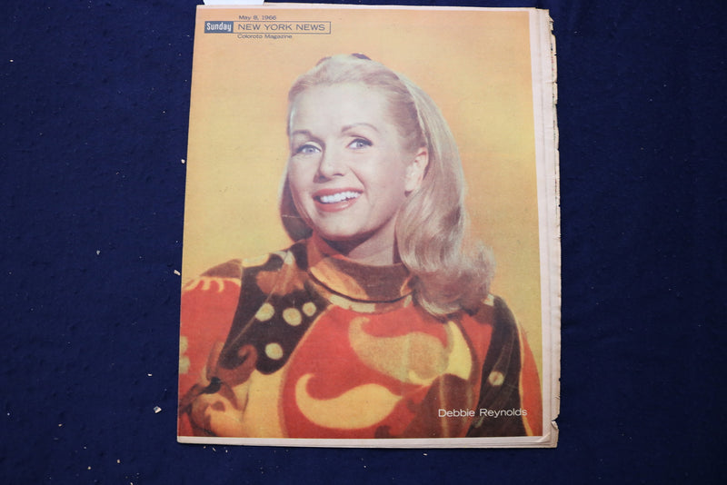 1966 MAY 8 SUNDAY NEWS COLOROTO MAGAZINE - DEBBIE REYNOLDS - BASEBALL - E 23218