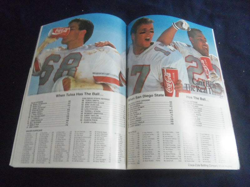 1991 DEC 30 FREEDOM BOWL PROGRAM - UNIV TULSA VS SAN DIEGO STATE UNIV - ST 4027O