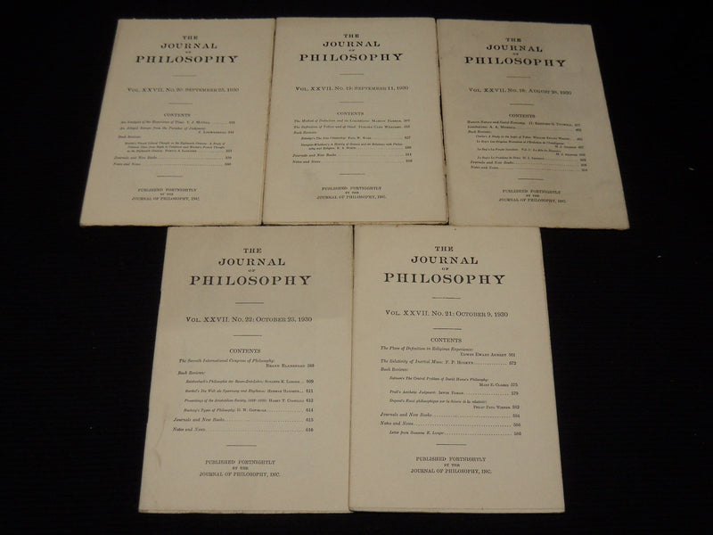 1930 THE JOURNAL OF PHILOSOPHY MAGAZINE LOT OF 23 ISSUES - WR 632A