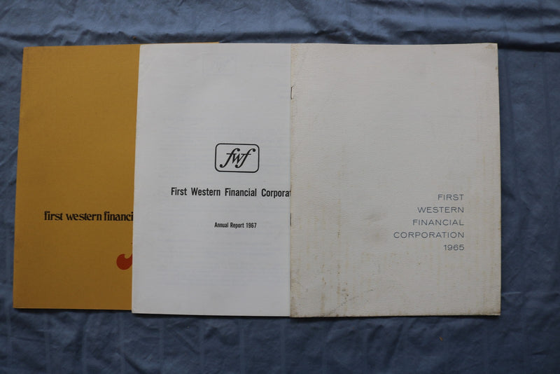 1965-1969 FIRST WESTERN FINANCIAL CORPORATION ANNUAL REPORTS - LOT OF 3 - K 3215