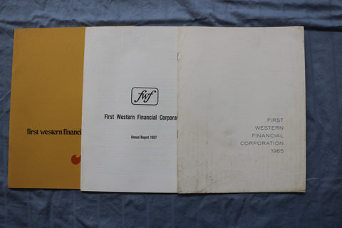 1965-1969 FIRST WESTERN FINANCIAL CORPORATION ANNUAL REPORTS - LOT OF 3 - K 3215