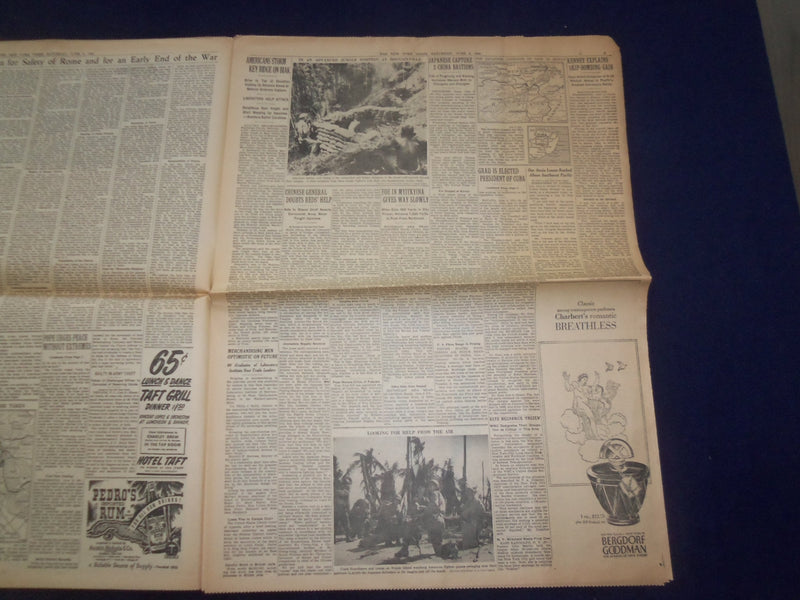 1944 JUNE 3 NEW YORK TIMES - AIR FORCE LINKS RUSSIA, WITH BASES THERE - NP 6558