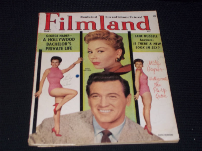 1956 MARCH FILMLAND MAGAZINE - ROCK HUDSON FRONT COVER - E 15241