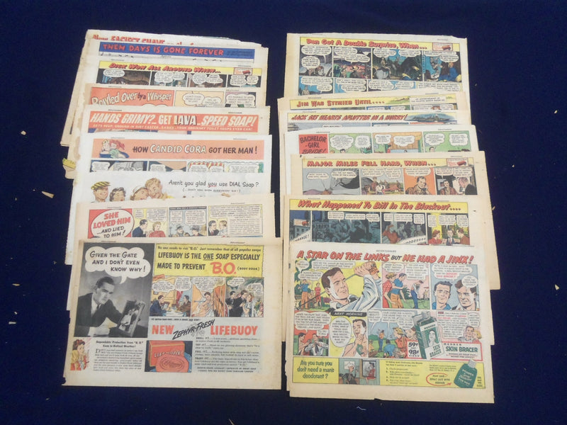 1930'S-1940'S PERSONAL CARE PRODUCTS COLOR COMICS ADS - LOT OF 72 - NP 5245