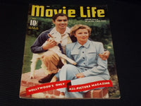 1941 MAY MOVIE LIFE MAGAZINE - MR. & MRS. TYRONE POWER FRONT COVER - E 1346