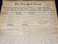 1918 JANUARY 29 NEW YORK TIMES - BAKER SAYS AMERICA DOING HER PART - NT 7930
