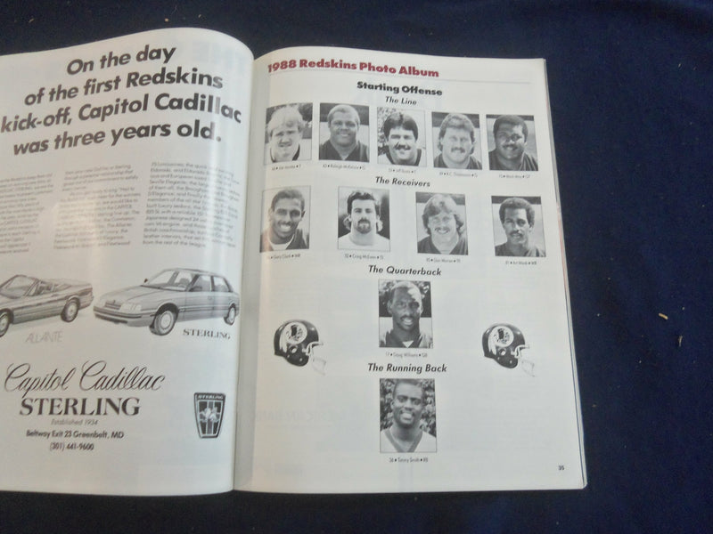 1988 SEP 18 GAMEDAY MAGAZINE- PHILADELPHIA EAGLES VS WASHINGTON REDSKINS- F 250K