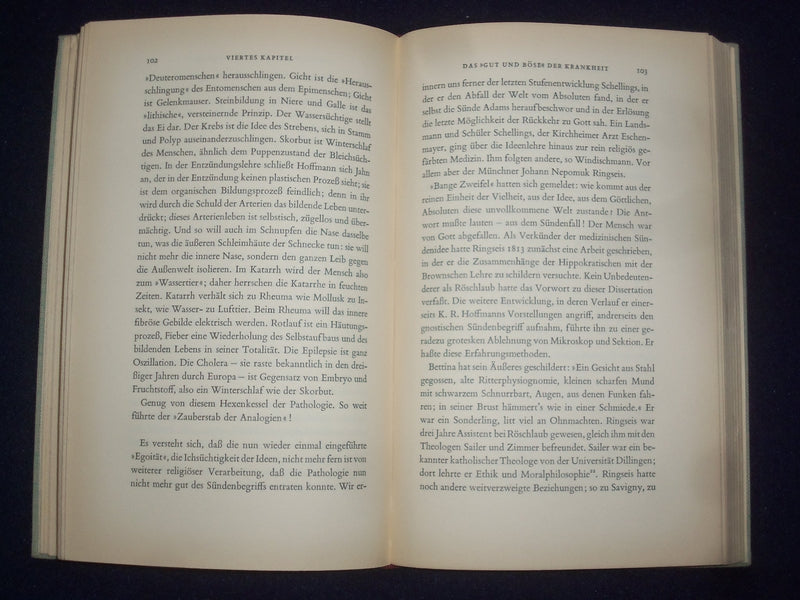 1937 ROMANTISCHE MEDIZIN HARDCOVER BOOK VON WERNER LEIBBRAND - GERMAN - KD 9015