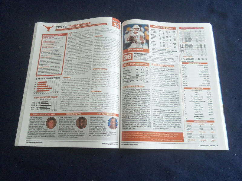 2020 LINDY'S SPORTS MAGAZINE - NATIONAL 2020 COLLEGE FOOTBALL PREVIEW - SP 1220F