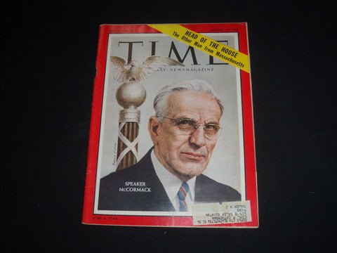 1962 JANUARY 19 TIME MAGAZINE - SPEAKER JOHN W. MCCORMACK - T 1831