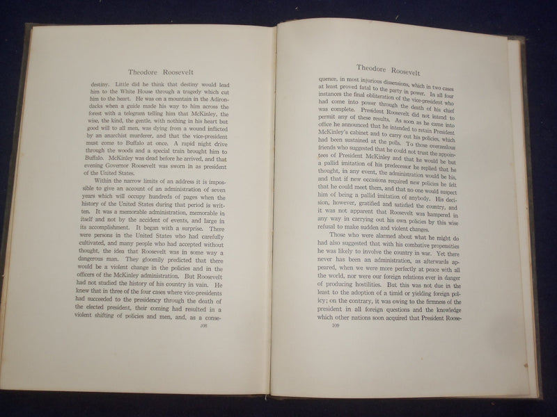 1919 A MEMORIAL TO THEODORE ROOSEVELT - STATE OF NY- HARDCOVER BOOK BY - KD 9098