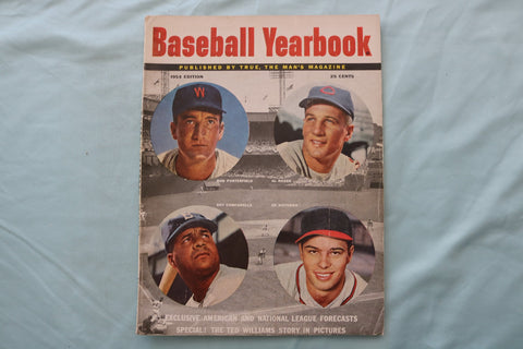 1954 BASEBALL YEARBOOK MAGAZINE - ROSEN-CAMPANELLA-MATHEWS COVER - E 26723