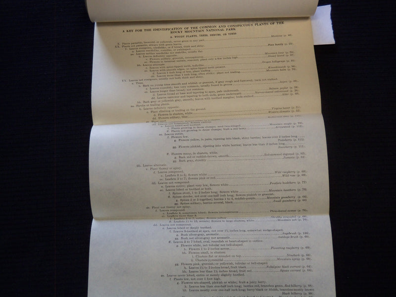1933 PLANTS OF ROCKY MOUNTAIN NATIONAL PARK BOOK BY RUTH ASHTON - J 7313