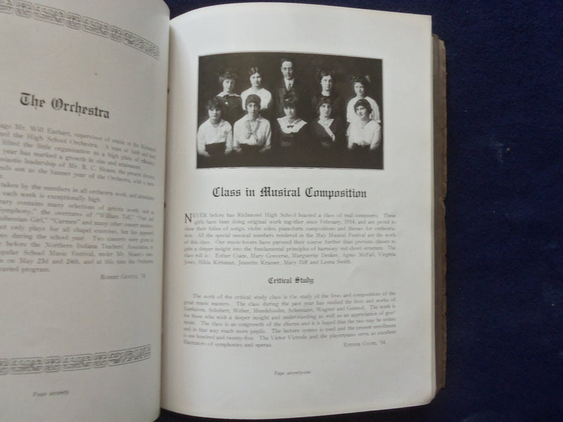 1914 PIERIAN RICHMOND HIGH SCHOOL YEARBOOK - RICHMOND, INDIANA - YB 1925V