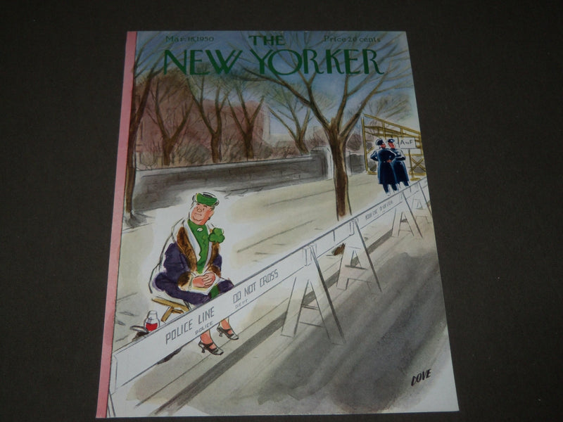 1950 MARCH 18 NEW YORKER MAGAZINE FRONT COVER ONLY - GREAT ART FOR FRAMING