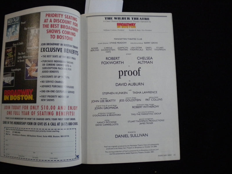 2002 PROOF PLAYBILL - 7 SIGNATURES - J 8265