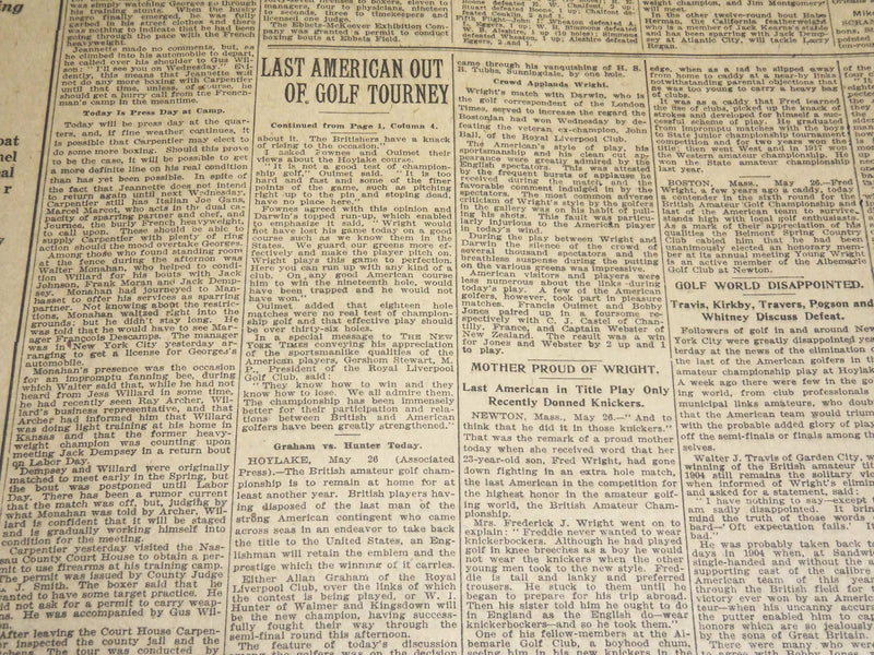 1921 MAY 27 NEW YORK TIMES - LAST AMERICAN OUT OF GOLF TOURNEY - NT 7856