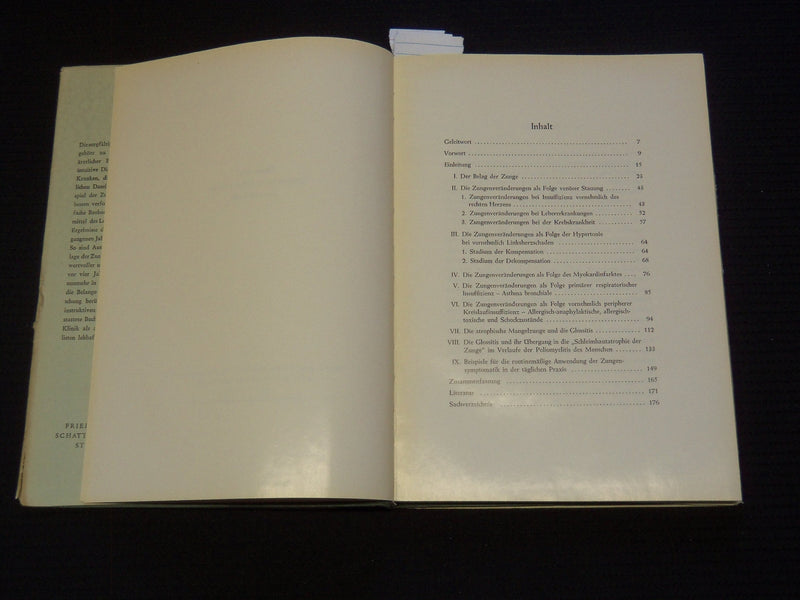 1960 VERANDERUNGEN DER ZUNGE IN DER DIAGNOSTIK ARZTES BOOK BY JACOBY - J 9560