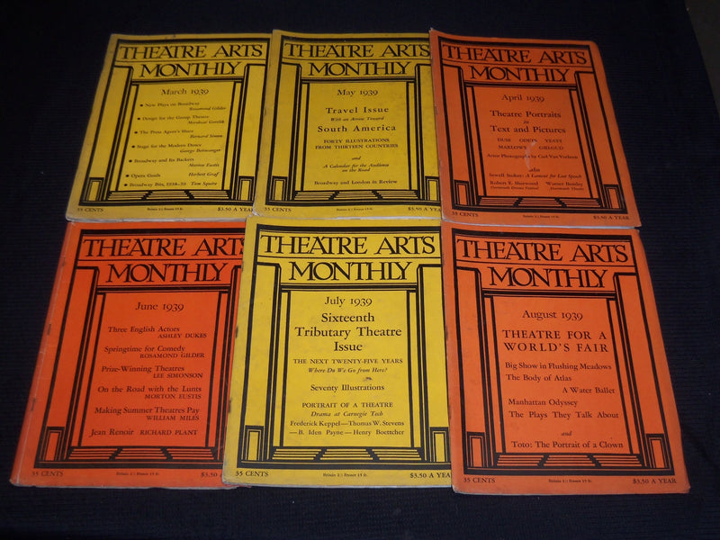 1939 THEATRE ARTS MONTHLY MAGAZINE LOT OF 10 ISSUES - O 2914