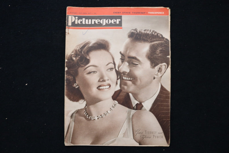 1949 APRIL 9 PICTUREGOER MAGAZINE - GENE TIERNEY & TYRONE POWER COVER - E 26038