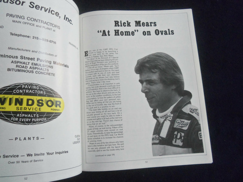 1987 SEPTEMBER 18-20 BOSCH SPARK PLUG GRAND PRIX RACING PROGRAM - SP 3990Y