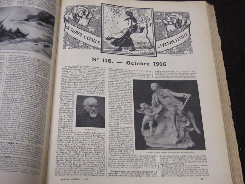 1914-1916 LAROUSSE MENSUEL ILLUSTRE FRENCH MAGAZINE BOUND VOLUME NO. 3 - R 651