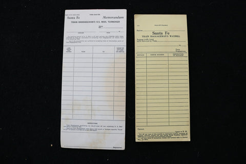 SANTA FE TRAIN BAGGAGEMAN'S EPHEMERA LOT - 2 PADS - K 3084