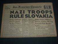 1939 AUGUST 19 SAN FRANCISCO CHRONICLE -NAZI TROOPS SLOVAKIA - SUPERMAN- NP 3634