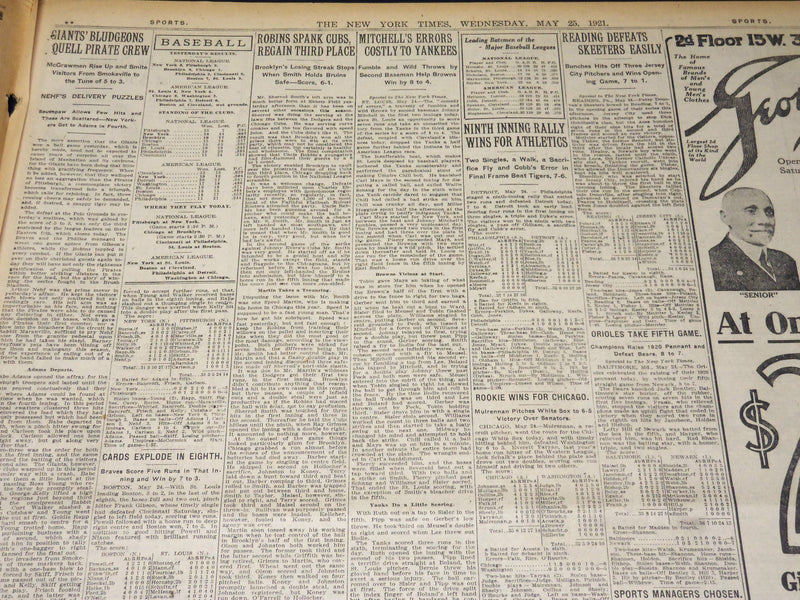 1921 MAY 25 NEW YORK TIMES - OUIMET AND EVANS BEATEN - JONES WINS - NT 8597