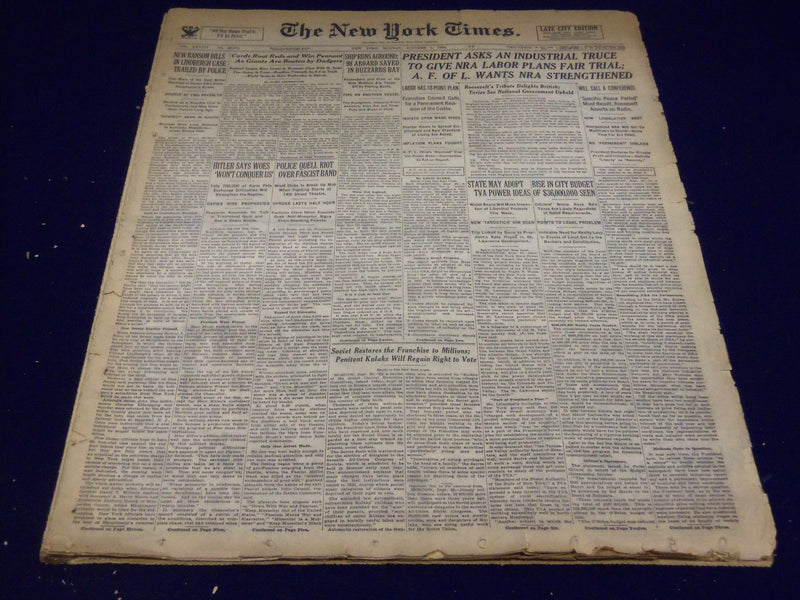 1934 OCTOBER 1 NEW YORK TIMES - CARDS ROUT REDS AND WIN PENNANT - NT 1678