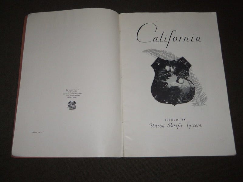 1930 CALIFORNIA UNION PACIFIC SYSTEM BOOK - NICE PHOTOS - J 3167