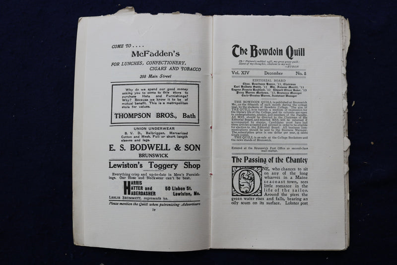 1910-1911 THEBOWDOIN QUILL SOFTCOVER BOOKS- LOT OF 2 - K 831