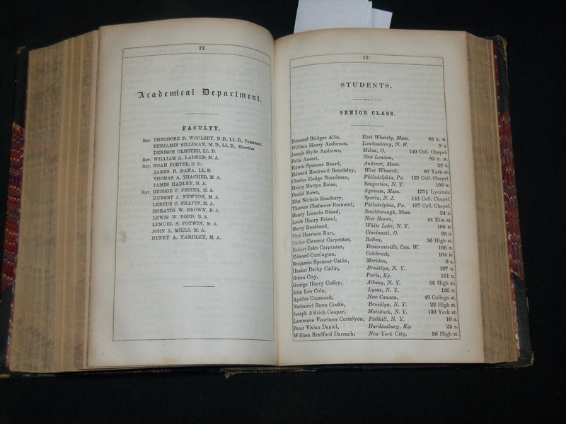 1857-1858 YALENSIA THE YALE LITERARY MAGAZINE BOUND VOLUME NO. 23 - KD 6042