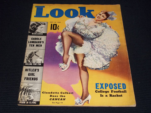 1938 NOVEMBER 22 LOOK MAGAZINE - CLAUDETTE COLBERT FRONT COVER - E 20308