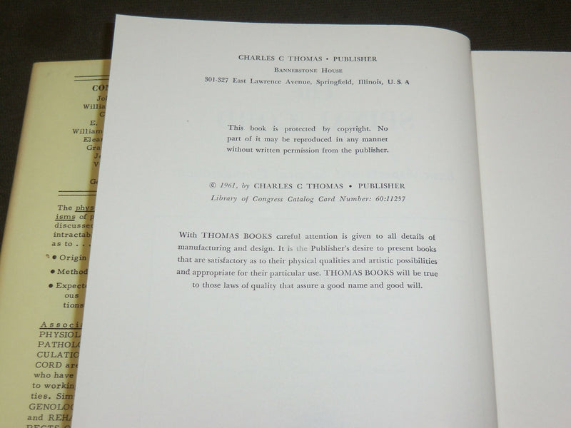 1960 THE SPINAL CORD BOOK HARDCOVER BY GEORGE AUSTIN - KD 6283