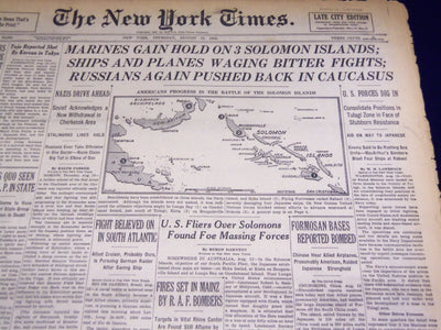 1942 AUG 13 NEW YORK TIMES - RUSSIANS AGAIN PUSHED BACK IN CAUCASUS - NT 1275
